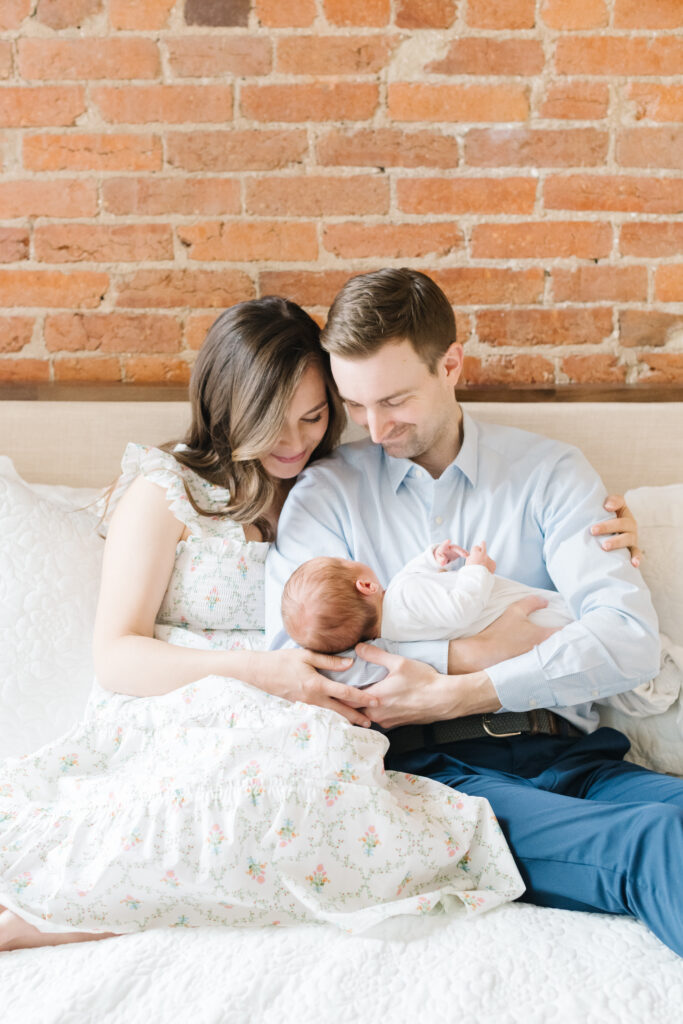 New mom and dad enjoying time with newborn baby in Washington, DC